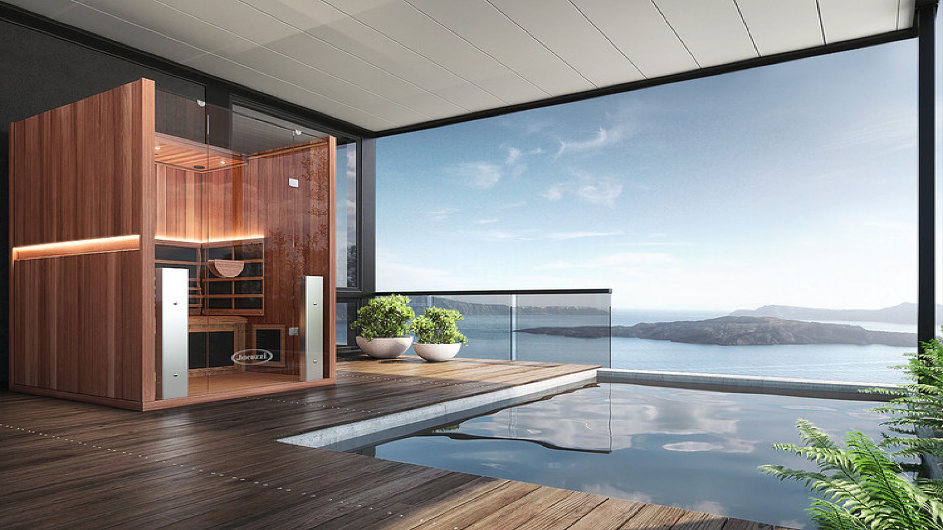 baño spa en casa con jacuzzi y sauna bienestar